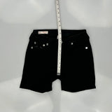 True Religion Skinny Denim Shorts - 28W US 2 Black Cotton Blend