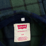 Age 4-5 Levis Checked Flannel Shirt - Small Blue Cotton