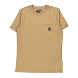 Carhartt T-Shirt - Small Beige Cotton Blend