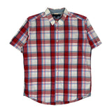 Tommy Hilfiger Checked Short Sleeve Shirt - Large Blue Cotton