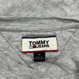 Tommy Jeans Spellout Long Sleeve T-Shirt - Medium Grey Cotton