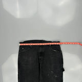 Dickies Double Knee Carpenter Trousers - 34W 32L Black Cotton