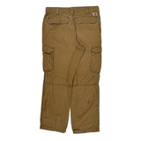 Carhartt Double Knee Cargo Pants - 34W 30L Brown Cotton