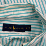 Ralph Lauren Striped Shirt - Large Blue Cotton