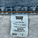 Levis Denim Shorts - 33W 9L Light Wash Cotton