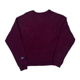 Reverse Weave Champion Spellout Sweatshirt - Medium Burgundy Cotton