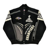 Baltimore Ravens XLvii Nfl Super Bowl Varsity Jacket - XL Black Polyester