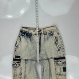 Blauer Cargo Trousers - 28W 30L Acid Wash Denim