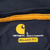 Carhartt Long Sleeve T-Shirt - Large Blue Cotton