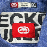 Ecko Unltd Checked Short Sleeve Shirt - 2XL Blue Cotton