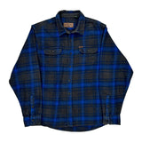 Orvis Checked Flannel Shirt - XL Blue Cotton