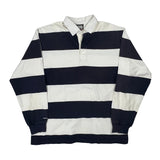 Barbarian Striped Rugby Shirt - 2XL Black & White Cotton