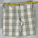 Dickies Checked Shorts - 38W 11L White Cotton