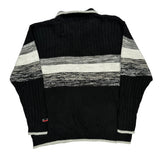 Southpole Striped Sweater - Large Gray Acrylic