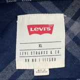 Levis Checked Flannel Shirt - XL Gray Cotton