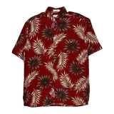 Pierre Cardin Floral Hawaiian Shirt - Medium Red Viscose