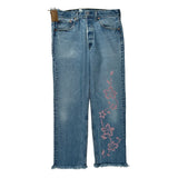 Levis Jeans - 32W UK 12 Pink Denim