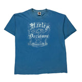 Hall'S 50 Years Anniversary Harley Davidson Graphic T-Shirt - XL Blue Cotton