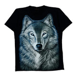 Wolf Graphic Unbranded Single Stitch T-Shirt - Large Black Cotton