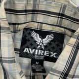 Avirex Checked Short Sleeve Shirt - Medium Beige Cotton