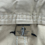 True Religion Cargo Shorts - 36W 12L Khaki Cotton