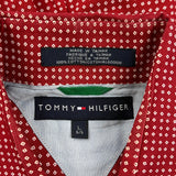 Tommy Hilfiger Polka Dot Patterned Shirt - Large Red Cotton