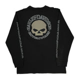 Skull Logo Harley Davidson Long Sleeve T-Shirt - XL Black Cotton
