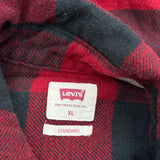 Levis Checked Flannel Shirt - XL Black Cotton