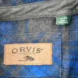 Orvis Checked Flannel Shirt - XL Blue Cotton