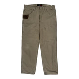Wrangler Double Knee Carpenter Trousers - 36W 30L Khaki Cotton