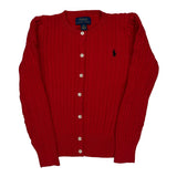 Age 6 Polo By Ralph Lauren Cardigan - XS Red Cotton