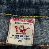 True Religion Contrast Stitch Jeans - 30W US 4 Blue Cotton