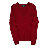 Ralph Lauren Sport Cable Knit Sweater - Large Red Cotton