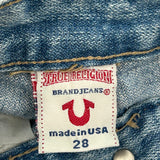 True Religion Mini Denim Shorts - 28W US 2 Blue Cotton