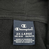 Age 15-16 Champion Hoodie - 2XL Black Cotton