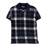 Chaps Ralph Lauren Checked Polo Shirt - Medium Navy Cotton