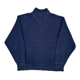 Russell Athletic Striped Zip Up - Large Navy Cotton