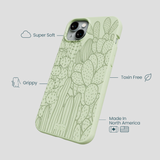 Sage Green Cacti iPhone 14 Plus Case