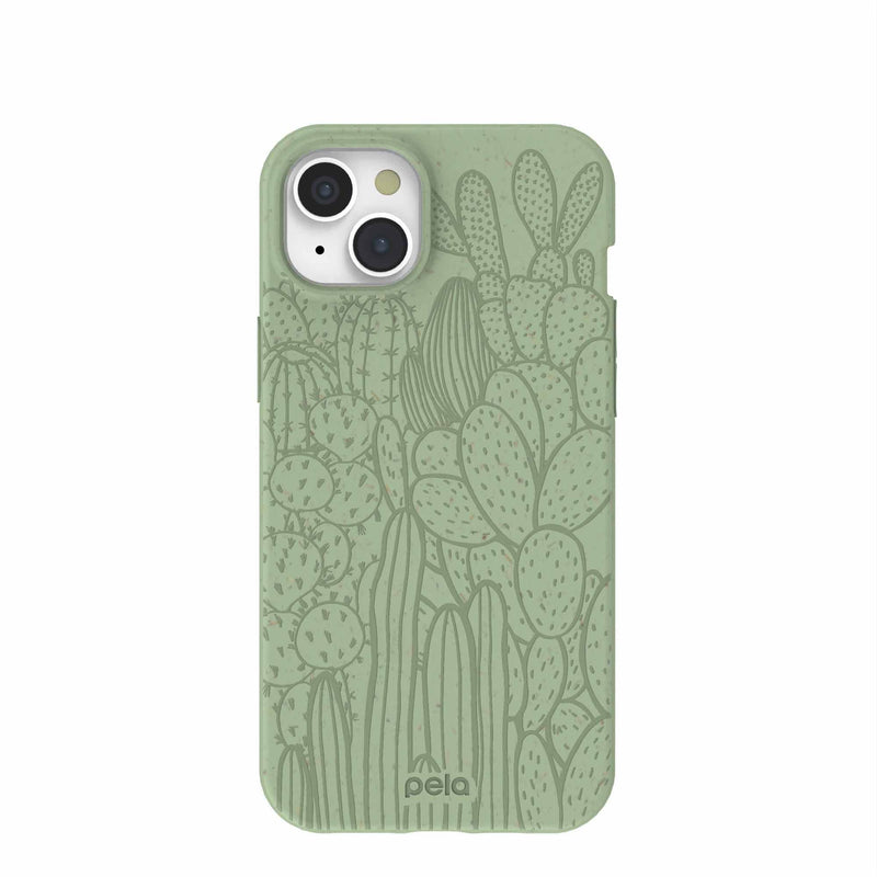 Sage Green Cacti iPhone 15 Plus Case