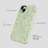 Sage Green Cacti iPhone 15 Plus Case