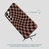 Chocolate Brown Cafe Check Samsung Galaxy S23+(Plus) Case