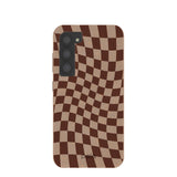 Chocolate Brown Cafe Check Samsung Galaxy S23 Case