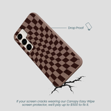 Chocolate Brown Cafe Check Samsung Galaxy S23 Case