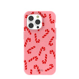 Bubblegum Pink Candy Cane Chaos iPhone 14 Pro Case
