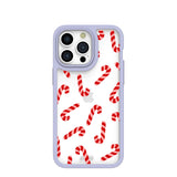 Clear Candy Cane Chaos iPhone 15 Pro Max Case With Lavender Ridge