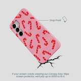 Bubblegum Pink Candy Cane Chaos Samsung Galaxy S25 Case
