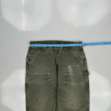 Carhartt Double Knee Carpenter Pants - 33W 32L Green Cotton