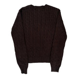 Ralph Lauren Cable Knit Sweater - Large Brown Cotton