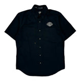 Genuine Motorclothes Harley Davidson Short Sleeve Shirt - Medium Black Cotton