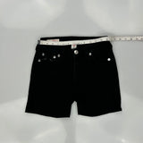 True Religion Skinny Denim Shorts - 28W US 2 Black Cotton Blend